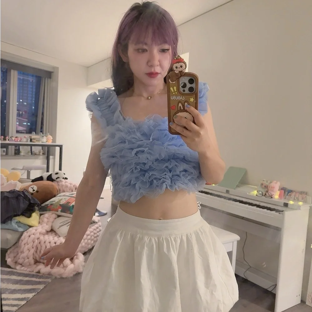 Endless Rose Ruffled Blue Tank Top - Picture 3 of 3